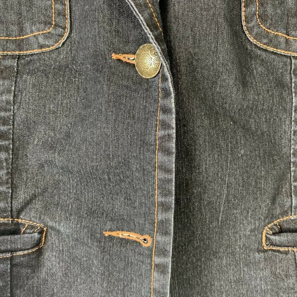 Pierre Cardin Wm Button Dark Jean Jacket Sz 10 - Picture 4 of 6